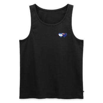 Argentinien Neuseeland Flagge Herz - Männer Premium Bio Tank Top - Schwarz - Vorne - Michal (187cm)