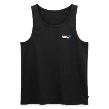 Egypte Kosovo Drapeau Coeur - Débardeur bio Premium Homme - noir - Devant - AI Model Male 178 light (178cm)