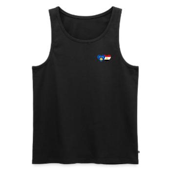 Kosovo Egypte Drapeau Coeur - Débardeur bio Premium Homme - noir - Devant - AI Model Male 178 light (178cm)