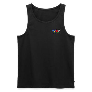 Kosovo Jordanie Drapeau Coeur - Débardeur bio Premium Homme - noir - Devant - AI Model Male 178 light (178cm)