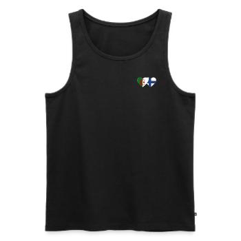 Algérie Finlande Drapeau Coeur - Débardeur bio Premium Homme - noir - Devant - Michal (187cm)