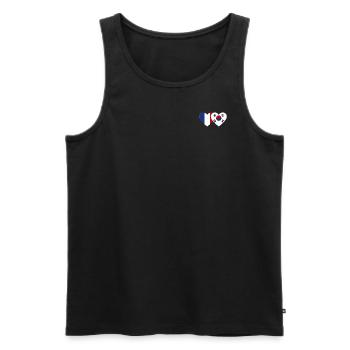 France Corée du Sud Drapeau Coeur - Débardeur bio Premium Homme - noir - Devant - Michal (187cm)