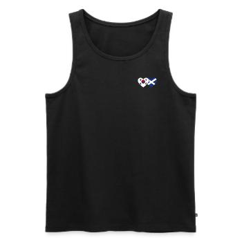 South Korea Scotland Flag Heart - Men's Premium Organic Tank Top - black - Front - AI Model Male 178 light (178cm)