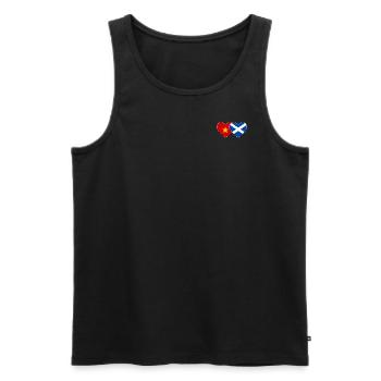Coeur de drapeau d’Ecosse du Vietnam - Débardeur bio Premium Homme - noir - Devant - AI Model Male 178 light (178cm)