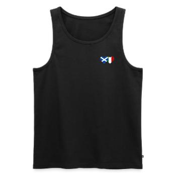 Scotland Italy Flag Heart - Men's Premium Organic Tank Top - black - Front - AI Model Male 178 light (178cm)