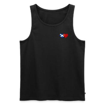 Ecosse Chine drapeau coeur - Débardeur bio Premium Homme - noir - Devant - Michal (187cm)