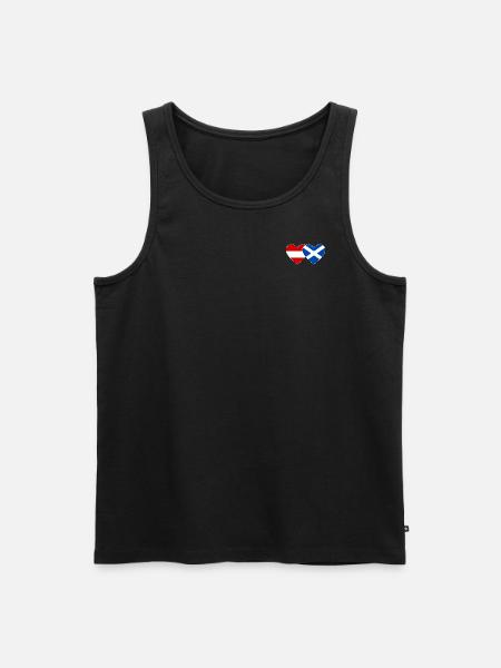 Austria Scotland Flag Heart - Men's Premium Organic Tank Top - black
