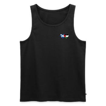 Scotland Palestine Flag Heart - Men's Premium Organic Tank Top - black - Front - Michal (187cm)
