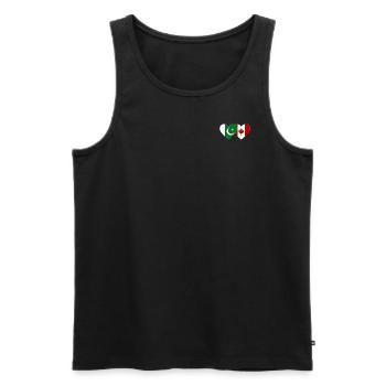 Coeur de drapeau du Pakistan Canada - Débardeur bio Premium Homme - noir - Devant - AI Model Male 178 light (178cm)