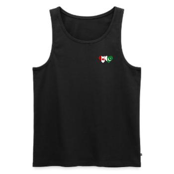 Coeur de drapeau du Canada Pakistan - Débardeur bio Premium Homme - noir - Devant - AI Model Male 178 light (178cm)