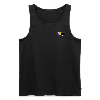Bosnie Estonie Drapeau Coeur - Débardeur bio Premium Homme - noir - Devant - Michal (187cm)