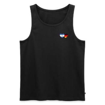 Argentine Allemagne Drapeau Coeur - Débardeur bio Premium Homme - noir - Devant - Michal (187cm)