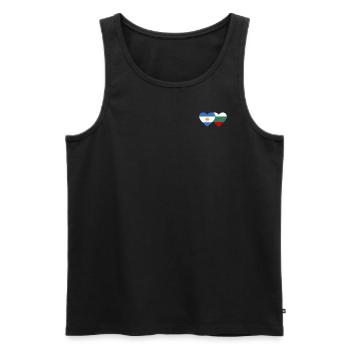 Argentine Bulgarie Drapeau Coeur - Débardeur bio Premium Homme - noir - Devant - Michal (187cm)
