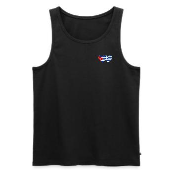 Cuba Greece Flag Heart - Men's Premium Organic Tank Top - black - Front - Michal (187cm)