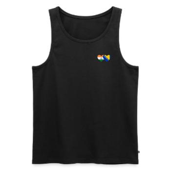 Inde Bosnie drapeau coeur - Débardeur bio Premium Homme - noir - Devant - Michal (187cm)
