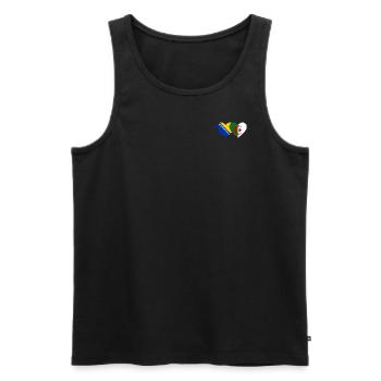 Bosnie Algérie Drapeau Coeur - Débardeur bio Premium Homme - noir - Devant - Michal (187cm)