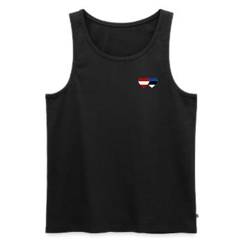 Austria Estonia Flag Heart - Men's Premium Organic Tank Top - black - Front - Michal (187cm)