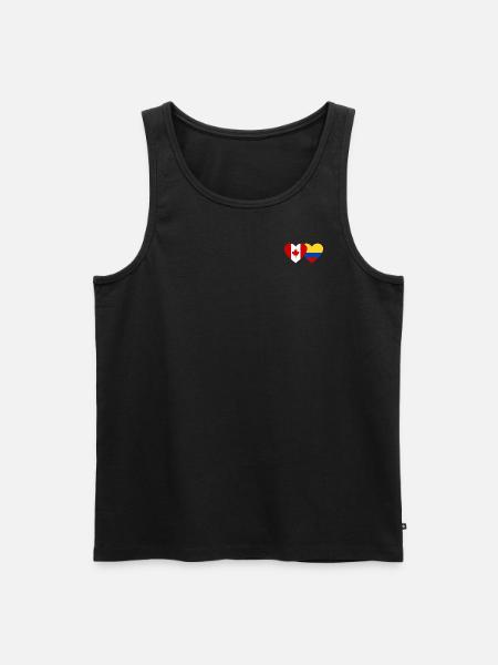 Canada Colombie Drapeau Coeur - Débardeur bio Premium Homme - noir