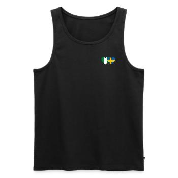 Drapeau Nigeria Suède Coeur - Débardeur bio Premium Homme - noir - Devant - Michal (187cm)