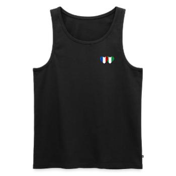 Drapeau France Nigeria Cœur - Débardeur bio Premium Homme - noir - Devant - Michal (187cm)