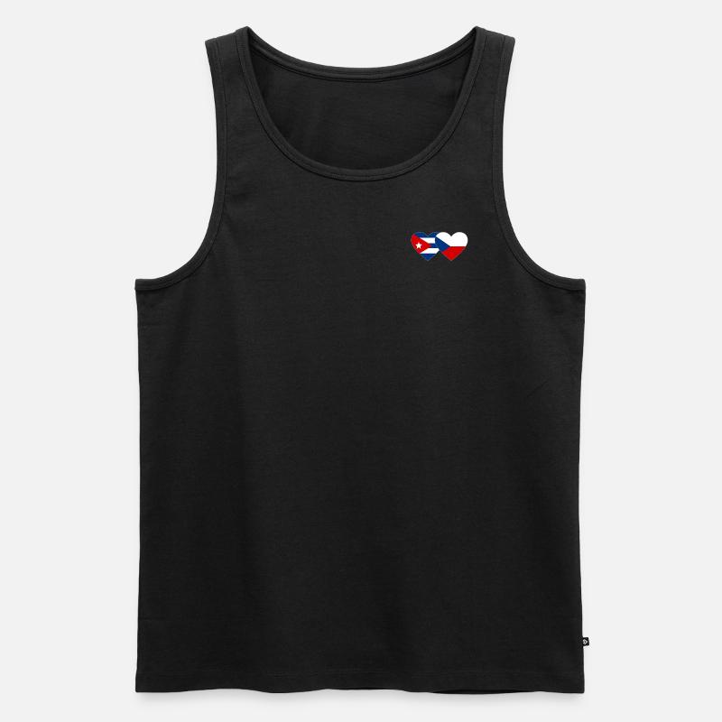 Cuba République tchèque Drapeau Coeur - Débardeur bio Premium Homme - noir