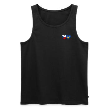 République tchèque Kosovo Drapeau Coeur - Débardeur bio Premium Homme - noir - Devant - Michal (187cm)