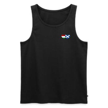 Hongrie Écosse Drapeau Cœur - Débardeur bio Premium Homme - noir - Devant - Michal (187cm)