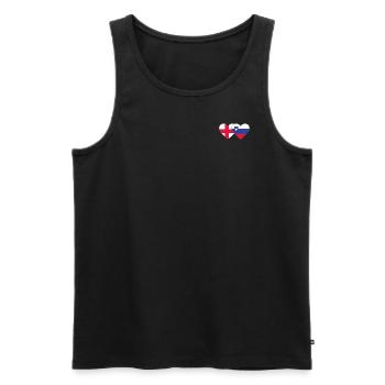 Drapeau Angleterre Slovénie Coeur - Débardeur bio Premium Homme - noir - Devant - AI Model Male 178 light (178cm)