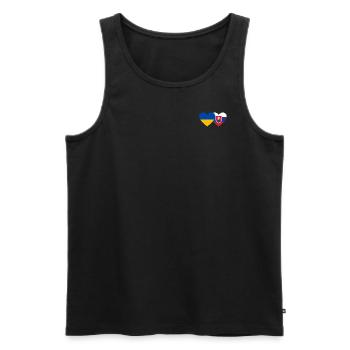 Ukraine Slovakia Flag Heart - Men's Premium Organic Tank Top - black - Front - Michal (187cm)