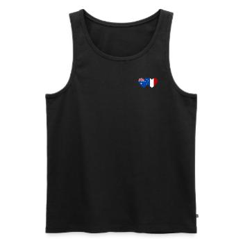 Drapeau de l’Australie France Coeur - Débardeur bio Premium Homme - noir - Devant - Michal (187cm)