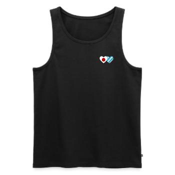 Japan Bayern Flagge Herz - Männer Premium Bio Tank Top - Schwarz - Vorne - Michal (187cm)