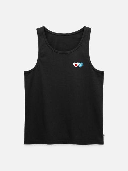 Japan Bayern Flagge Herz - Männer Premium Bio Tank Top - Schwarz