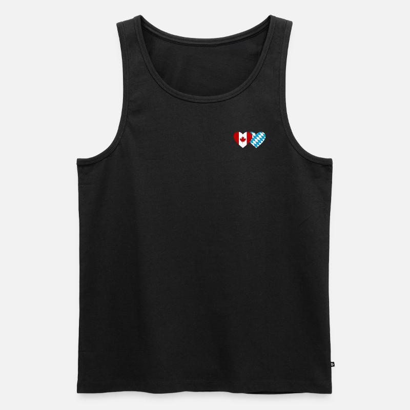 Kanada Bayern Flagge Herz - Männer Premium Bio Tank Top - Schwarz