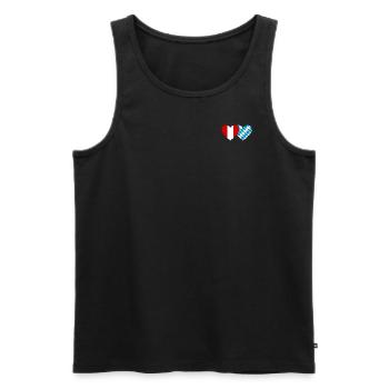 Pérou Bavière Drapeau Coeur - Débardeur bio Premium Homme - noir - Devant - Michal (187cm)