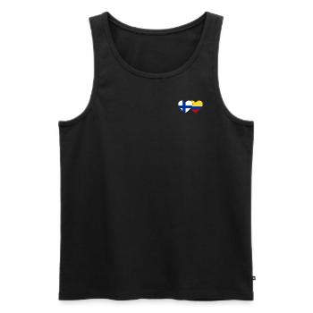 Finlande Colombie Drapeau Coeur - Débardeur bio Premium Homme - noir - Devant - Michal (187cm)