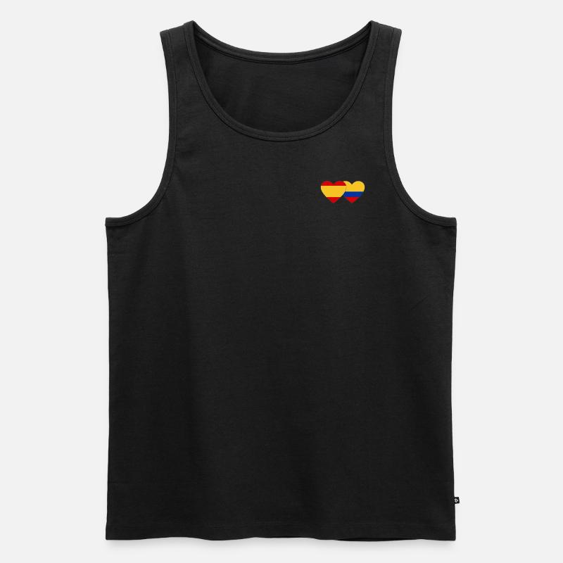 Spanien Kolumbien Flagge Herz - Männer Premium Bio Tank Top - Schwarz