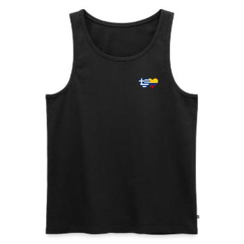 Grèce Colombie Drapeau Coeur - Débardeur bio Premium Homme - noir - Devant - Michal (187cm)