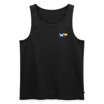 Ecosse Colombie Drapeau Coeur - Débardeur bio Premium Homme - noir - Devant - Michal (187cm)