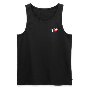 Frankreich Polen Flagge Herz - Männer Premium Bio Tank Top - Schwarz - Vorne - Michal (187cm)