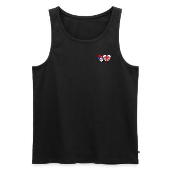 Serbie Géorgie Drapeau Coeur - Débardeur bio Premium Homme - noir - Devant - AI Model Male 178 light (178cm)