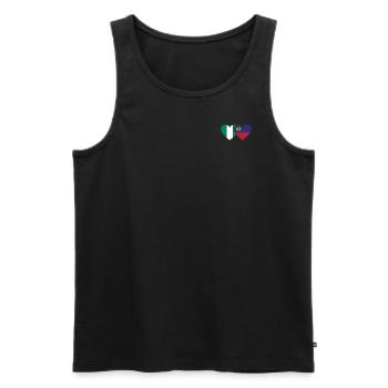 Nigeria Liechtenstein Drapeau Coeur - Débardeur bio Premium Homme - noir - Devant - AI Model Male 178 light (178cm)