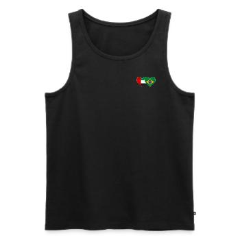 United Arab Emirates Brazil Flag Heart - Men's Premium Organic Tank Top - black - Front - Michal (187cm)