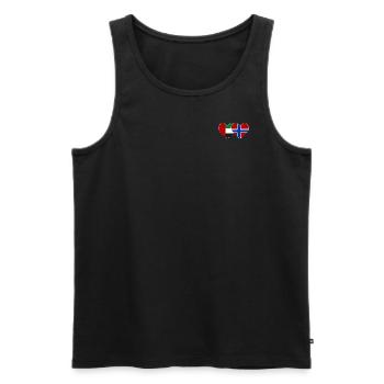 Vereinigte Arabische Emirate Norwegen Flagge Herz - Männer Premium Bio Tank Top - Schwarz - Vorne - AI Model Male 178 light (178cm)
