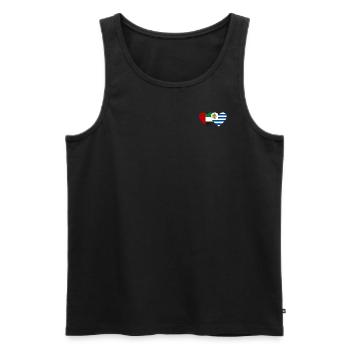 Vereinigte Arabische Emirate Uruguay Flagge Herz - Männer Premium Bio Tank Top - Schwarz - Vorne - AI Model Male 178 light (178cm)