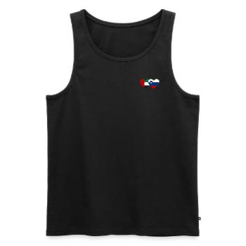 Vereinigte Arabische Emirate Slowenien Flagge Herz - Männer Premium Bio Tank Top - Schwarz - Vorne - AI Model Male 178 light (178cm)