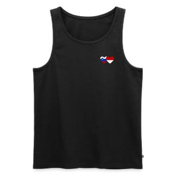 Slovénie Indonésie Drapeau Coeur - Débardeur bio Premium Homme - noir - Devant - Michal (187cm)