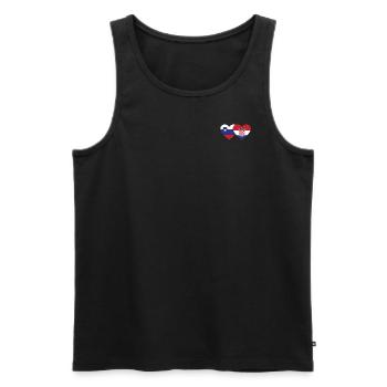 Slovénie Croatie Drapeau Coeur - Débardeur bio Premium Homme - noir - Devant - AI Model Male 178 light (178cm)
