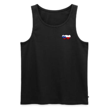 Slovénie Pologne Drapeau Coeur - Débardeur bio Premium Homme - noir - Devant - Michal (187cm)
