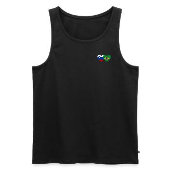 Slovénie Brésil Drapeau Coeur - Débardeur bio Premium Homme - noir - Devant - Michal (187cm)