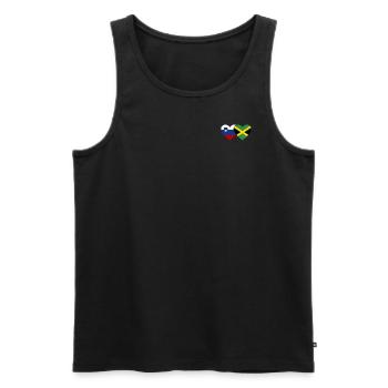 Slovénie Jamaïque Drapeau Coeur - Débardeur bio Premium Homme - noir - Devant - Michal (187cm)